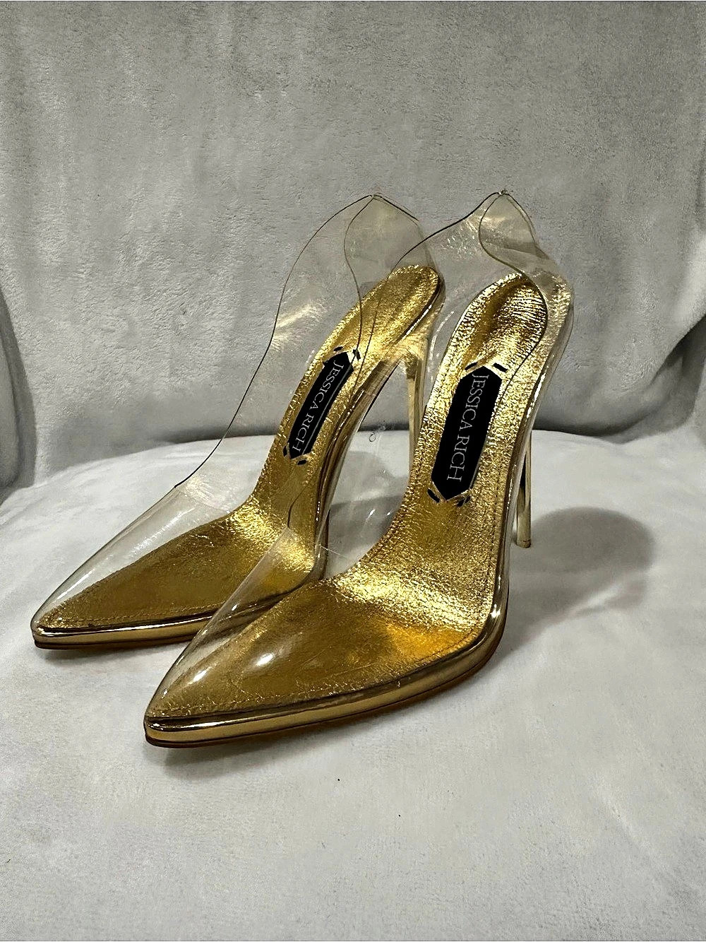 Jessica Rich Fancy Stiletto Gold Heels Like New